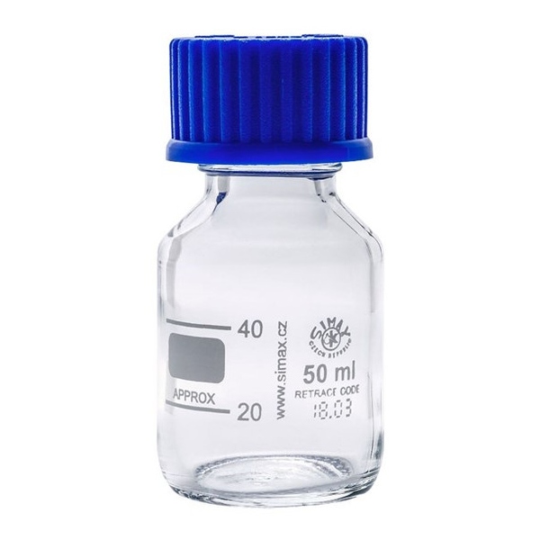 Sticla de laborator autoclavabila cu capac - ISO 4796 - 50 ml