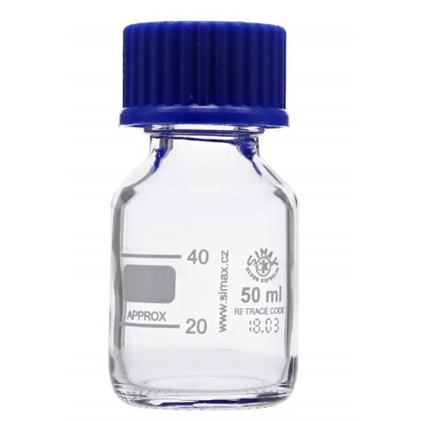 Sticla de laborator autoclavabila cu capac - ISO 4796 - 50 ml
