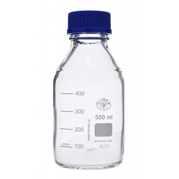 Sticla de laborator autoclavabila cu capac - ISO 4796 - 500 ml