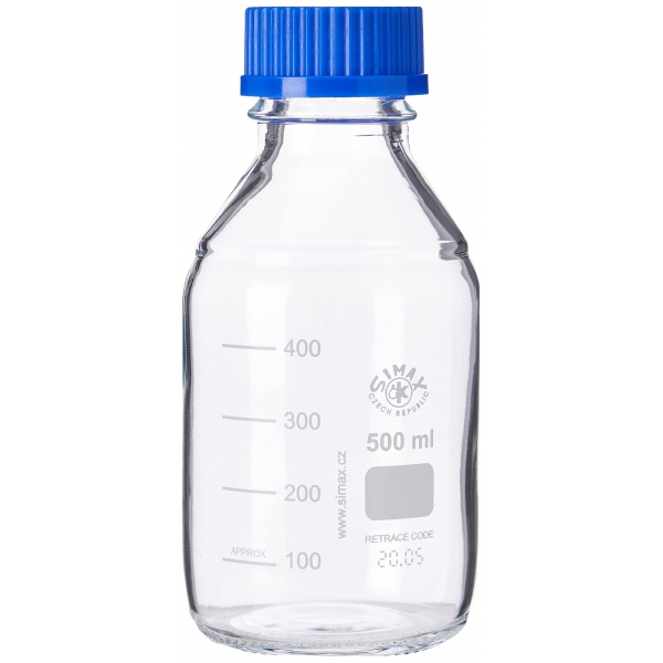 Sticla de laborator autoclavabila cu capac - ISO 4796 - 500 ml
