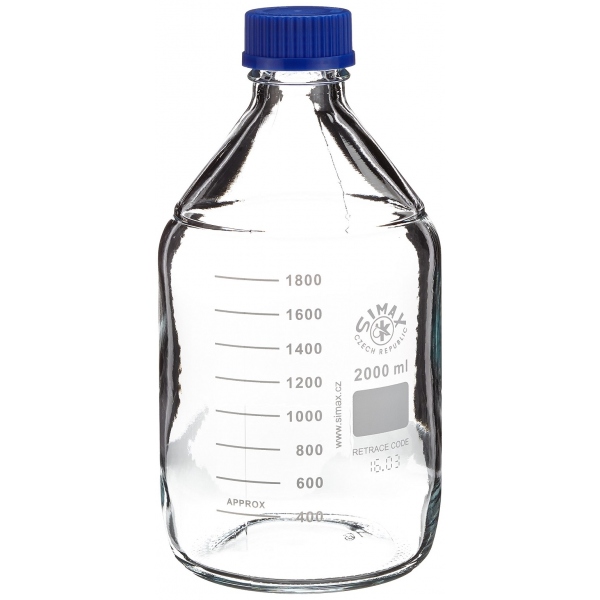 Sticla de laborator autoclavabila cu capac - ISO 4796 - 2000 ml