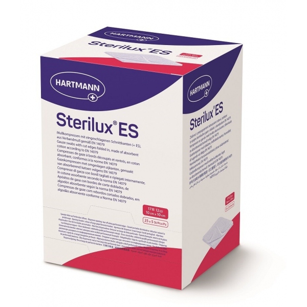 Sterilux ES - Comprese tifon sterile - 10 x 10 x 12 straturi - 125 buc
