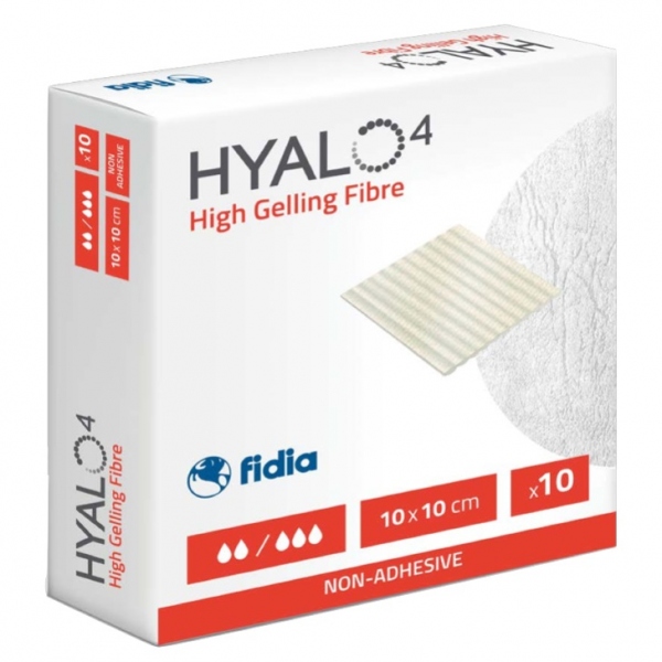 Hyalo4 - Pansament din fibre de carboximetilceluloza si alginat - 10 x 10 cm - 10 bucati