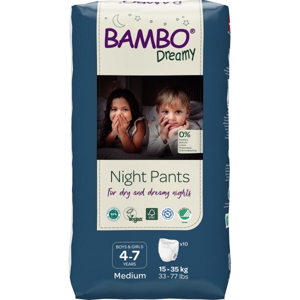 Bambo Dreamy - Scutece de noapte unisex 4 - 7 ani - 10 buc