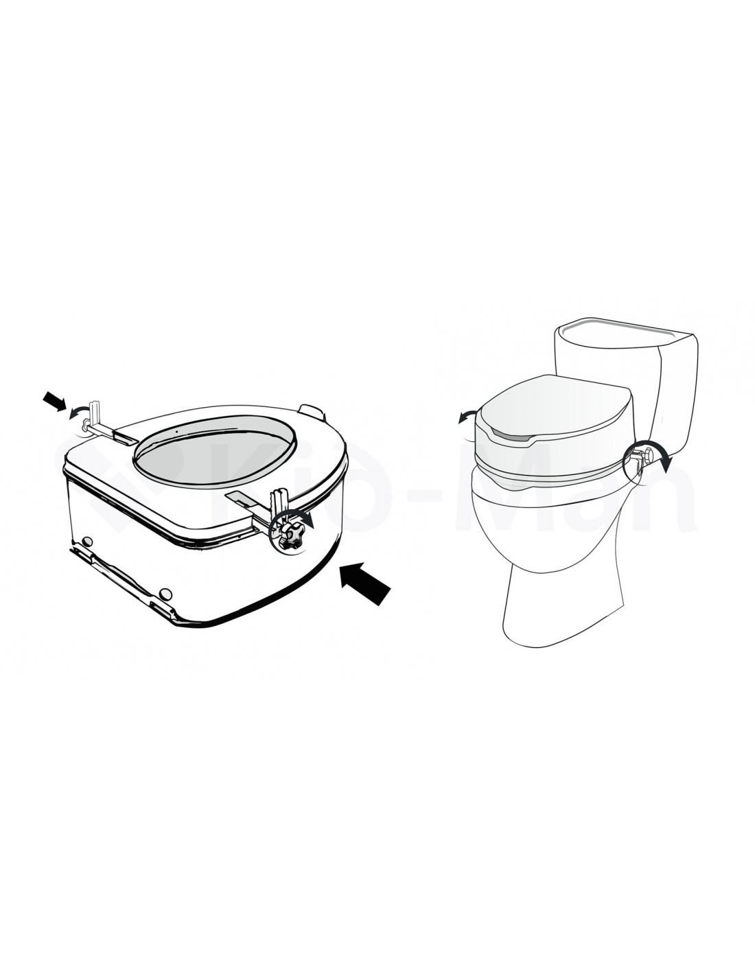 Inaltator de toaleta cu capac 10 cm KidMan - 7060L4 Inaltator de toaleta cu capac 10 cm KidMan - 7060L4
