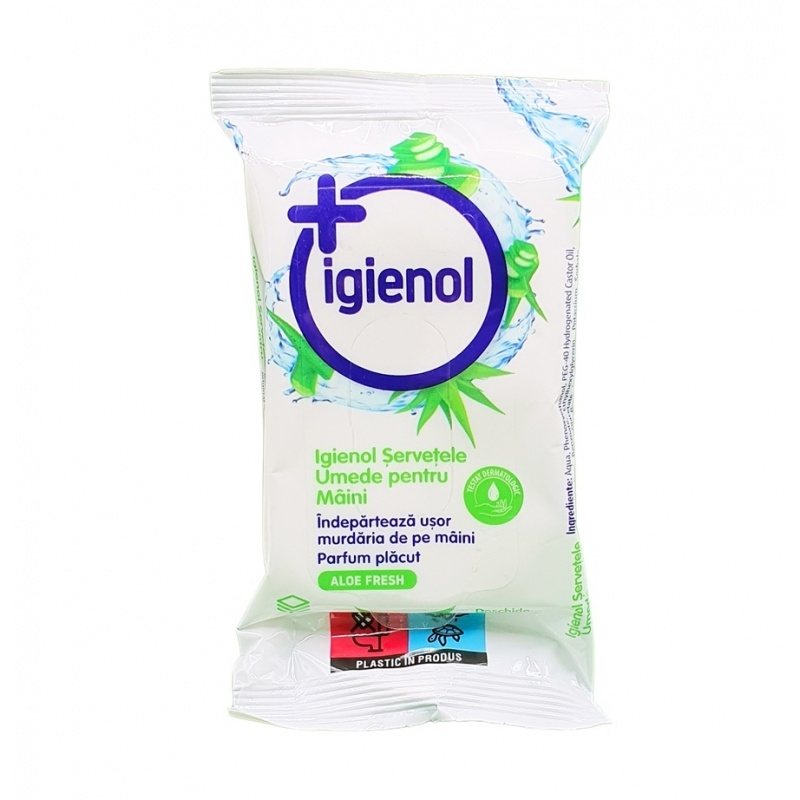 Igienol - Servetele Umede pentru maini - Aloe Fresh - 15 buc