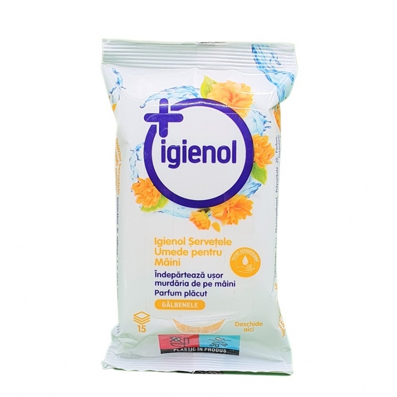 Igienol - Servetele Umede pentru maini - Galbenele - 15 buc