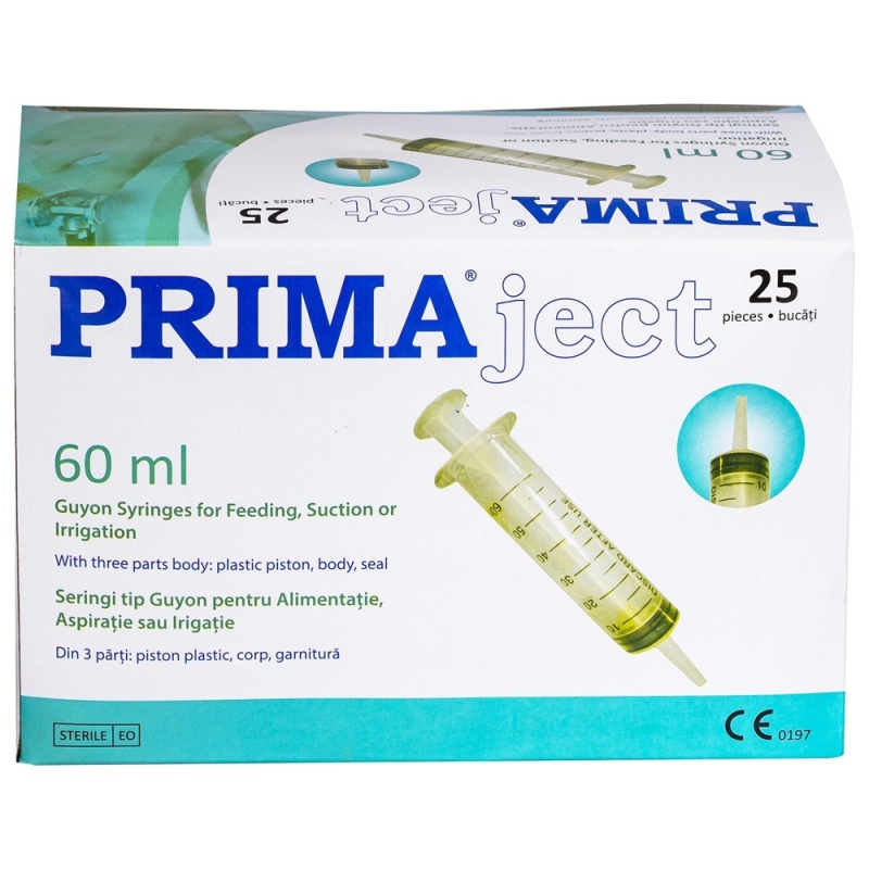Seringi 60 ml tip Guyon, Pentru Irigatie - 25 bucati