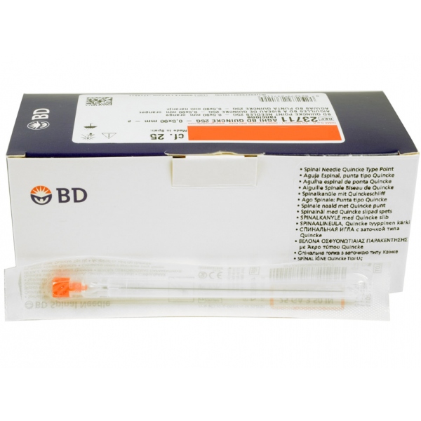 Ace Spinale BD cu Varf tip Quincke - 25G ( 0.5 x 90 mm ) - 25 bucati