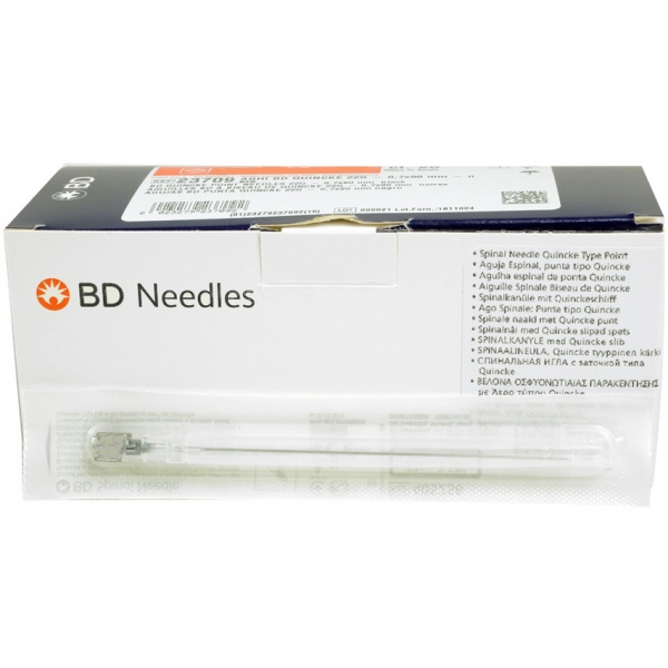 Ace Spinale BD cu Varf tip Quincke - 27G ( 0.4 x 90 mm ) - 25 bucati