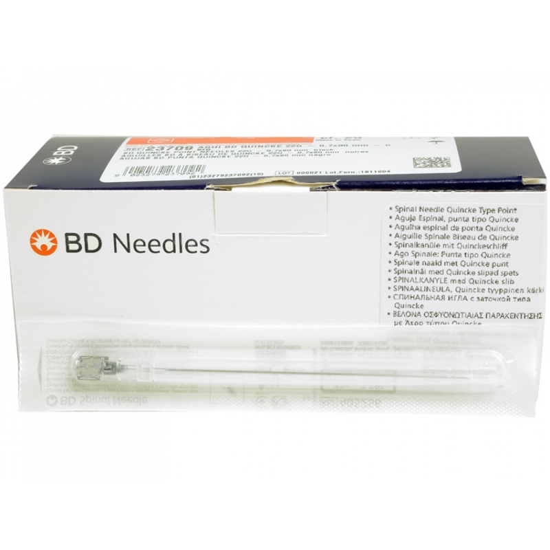 Ace Spinale BD cu Varf tip Quincke - 27G ( 0.4 x 90 mm ) - 25 bucati