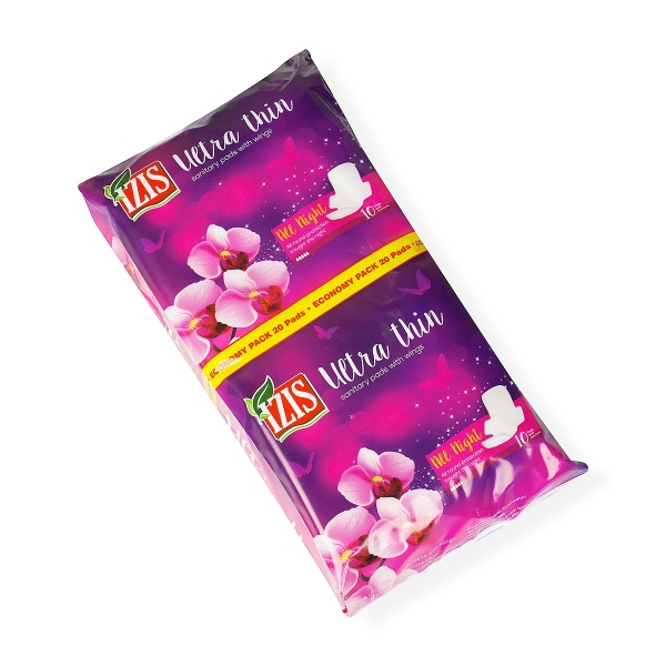Absorbante cu aripioare Izis - De Noapte - 20 bucati