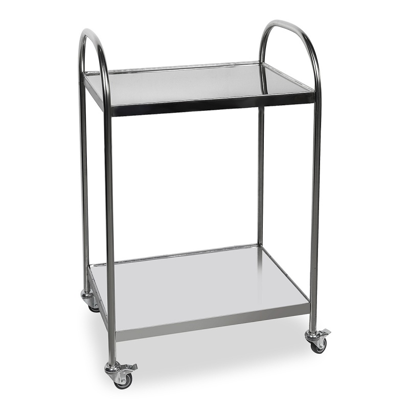 Masa instrumentar, tratament, inox, 2 blaturi