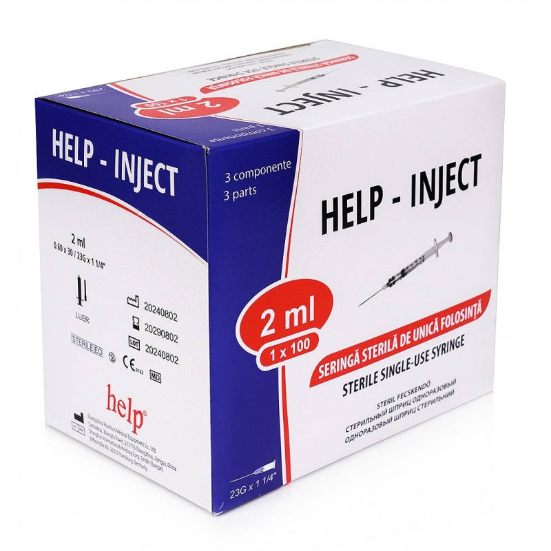 Seringi 2 ml cu ac 23G - 100 buc