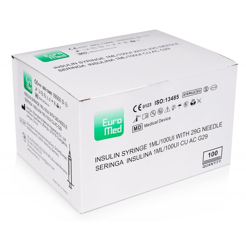 Seringi de Insulina 1ml Cu Ac Incastrat - 100 buc