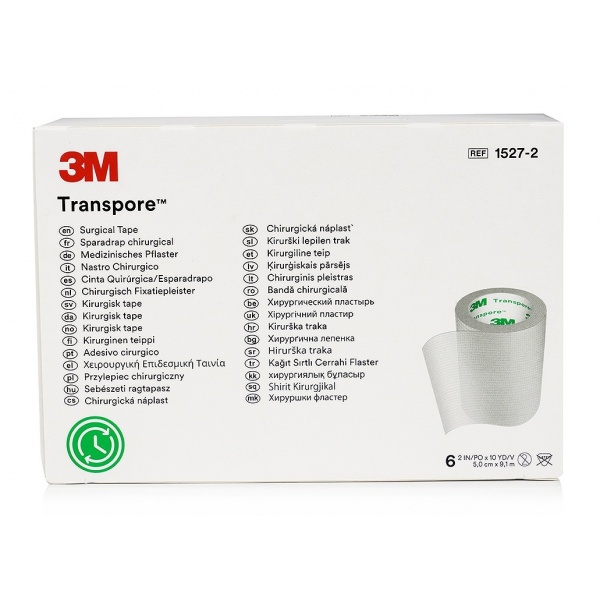 Transpore 3M - Leucoplast plastic transparent - 5 cm x 9.1 m