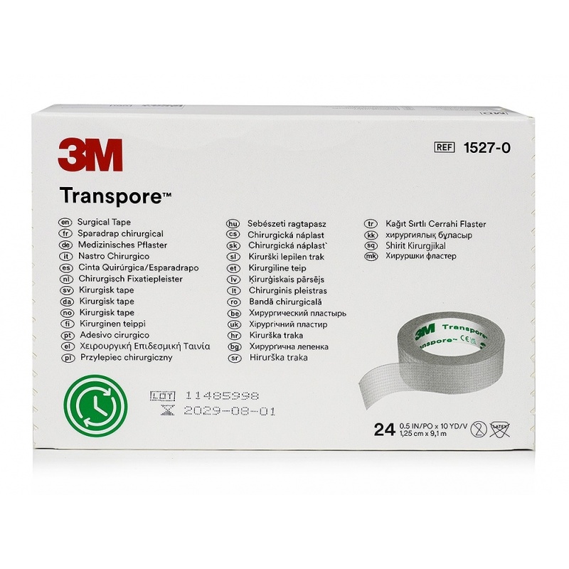 Transpore 3M - Leucoplast plastic transparent - 1.25 cm x 9.4 m