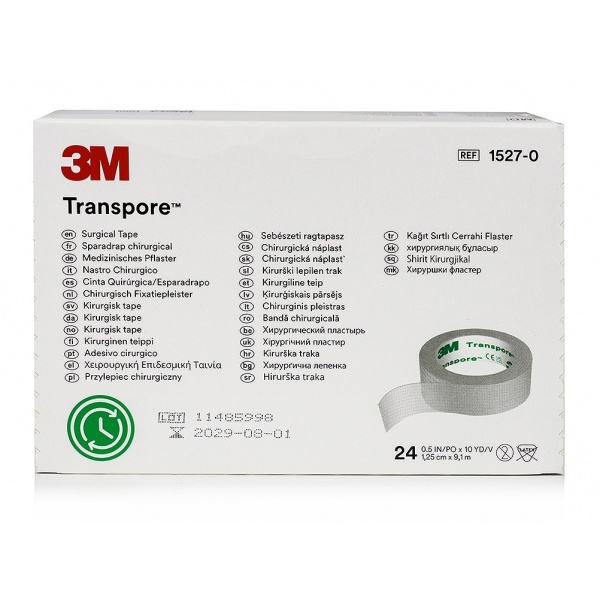 Transpore 3M - Leucoplast plastic transparent - 1.25 cm x 9.4 m