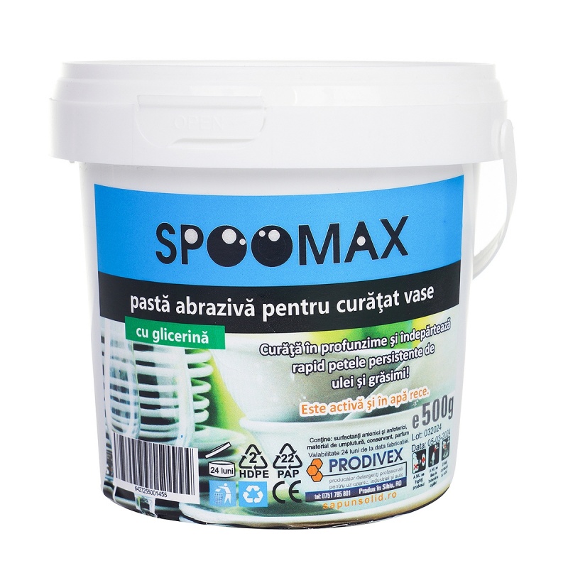Spoomax - Pasta pentru curatat vase cu glicerina - 500 grame