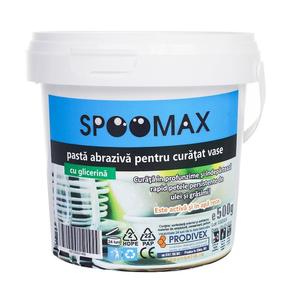 Spoomax - Pasta pentru curatat vase cu glicerina - 500 grame