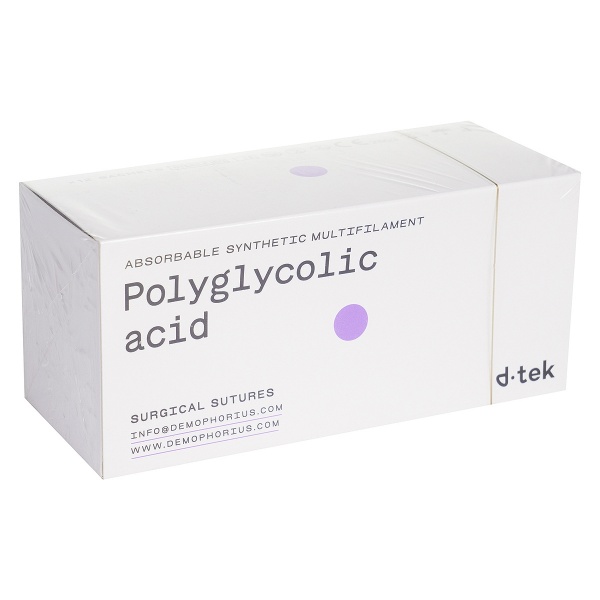 Fir sutura D-tek, Acid Polyglycolic cu ac triunghiular/rotund - 12 buc