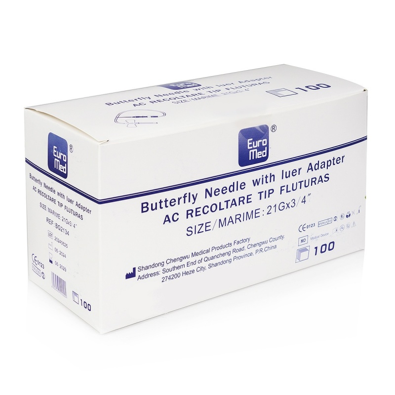 Seturi de recoltare, fluturasi, cu Luer Lock - 21G - 100 buc