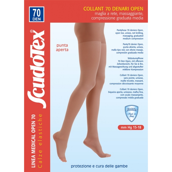 Ciorapi Compresivi tip Dres cu Varf Deschis - 70 DEN - Scudotex 822