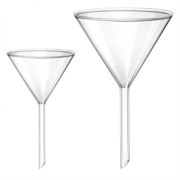 Palnie laborator din sticla Borosilicata cu tija scurta - Ø 100 mm