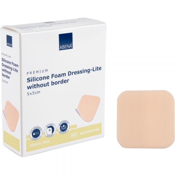 Abena Lite - Pansament steril din spuma, fara adeziv - 5 x 5 cm - 10 buc