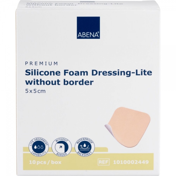 Abena Lite - Pansament steril din spuma, fara adeziv - 5 x 5 cm - 10 buc