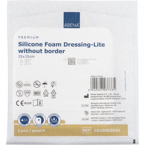 Abena Lite - Pansament steril din spuma, fara adeziv - 15 x 15 cm - 10 buc