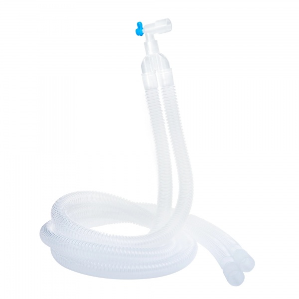 Circuit de anestezie adult – tub 1,8 m cu conector Y, cot pivotant și port Luer