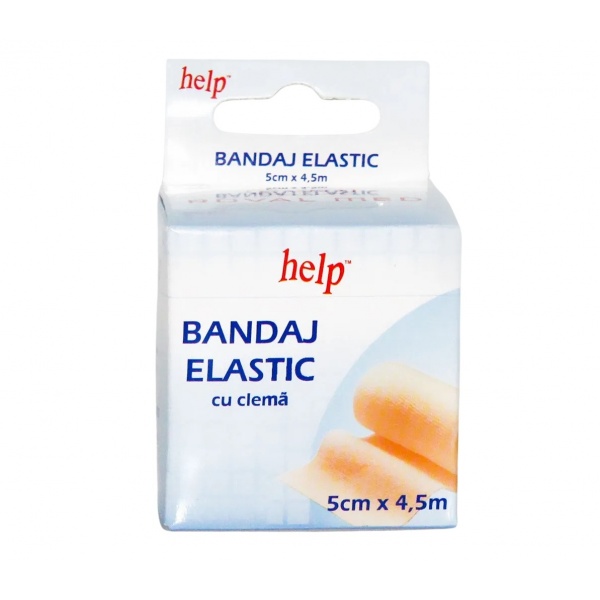 Bandaj Elastic cu Clema - Help - 5 cm x 4.5 m
