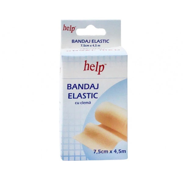 Bandaj Elastic cu Clema - Help - 7.5 cm x 4.5 m