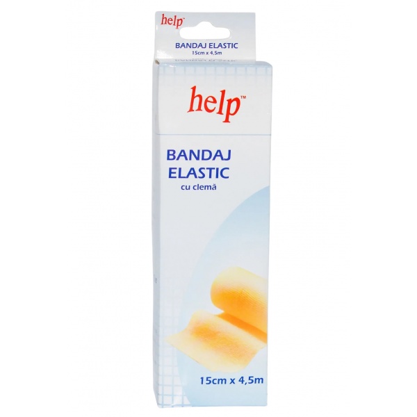 Bandaj Elastic cu Clema - Help - 15 cm x 4.5 m