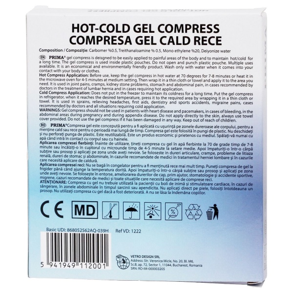 Compresa cu Gel Termic cald-rece Reutilizabila – 14 x 18 cm