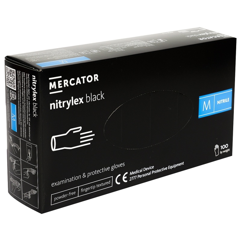 Manusi Examinare din Nitril - Nitrylex Negru - 100 buc