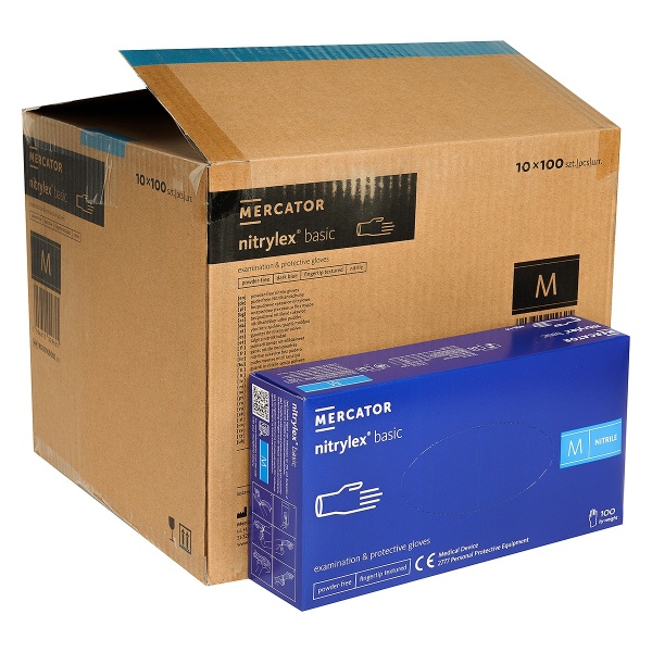 Manusi Examinare Albastre din Nitril - Nitrylex Basic - 100 buc