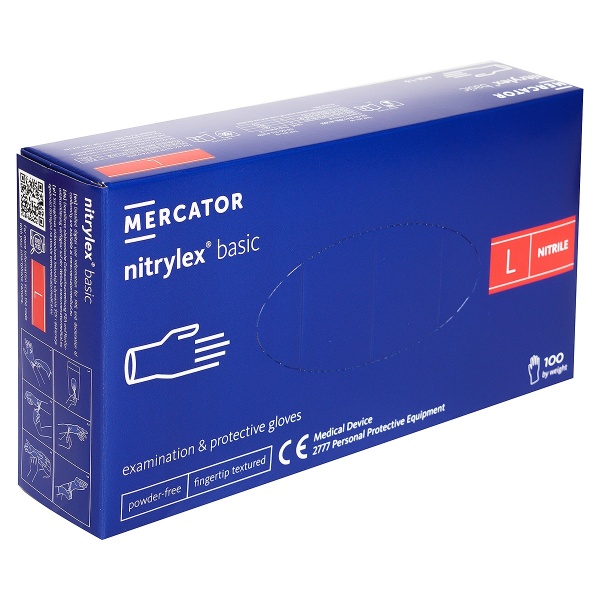 Manusi Examinare Albastre din Nitril - Nitrylex Basic - 100 buc