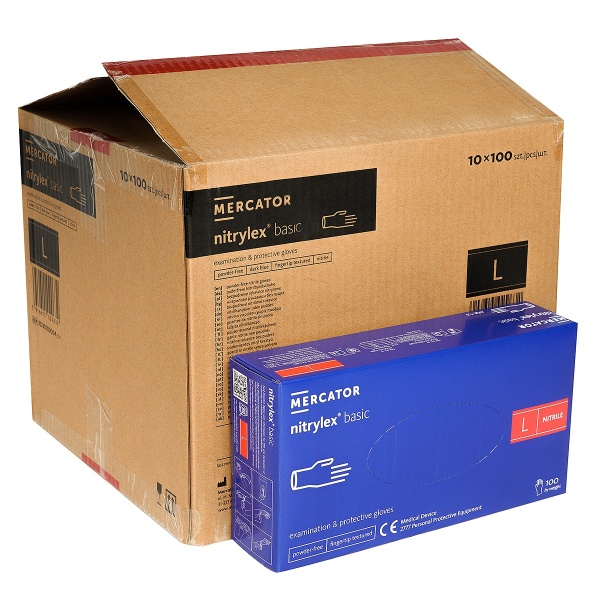 Manusi Examinare Albastre din Nitril - Nitrylex Basic - 100 buc