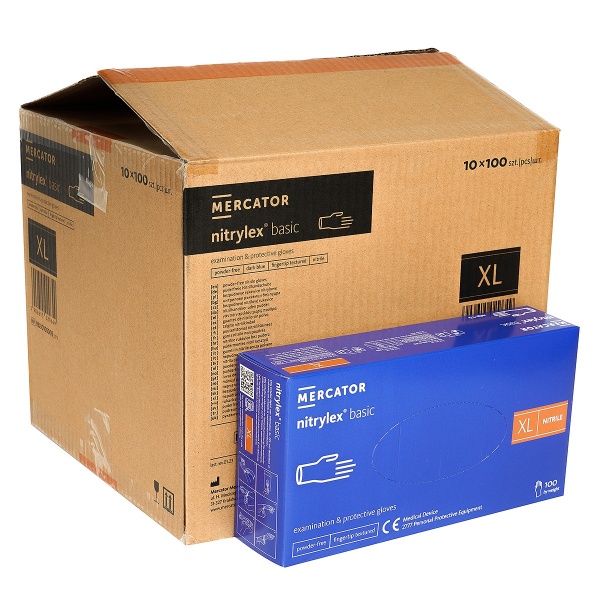 Manusi Examinare Albastre din Nitril - Nitrylex Basic - 100 buc