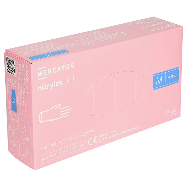 Manusi Examinare din Nitril - Nitrylex Roz - 100 buc