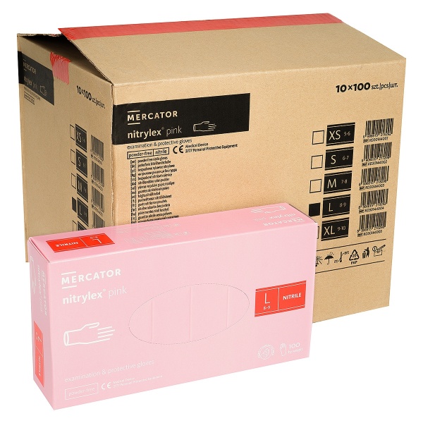 Manusi Examinare din Nitril - Nitrylex Roz - 100 buc