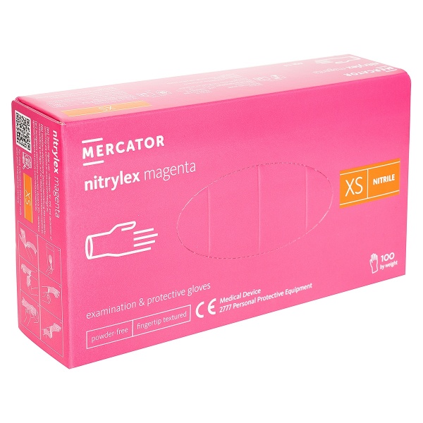 Manusi Examinare din Nitril - Nitrylex Magenta - 100 buc