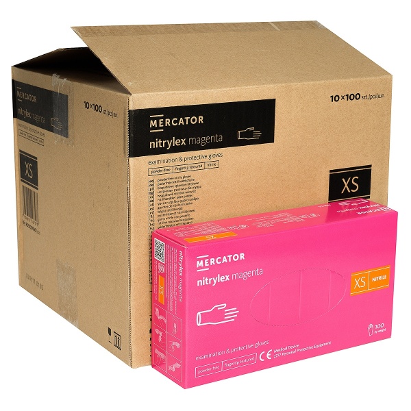 Manusi Examinare din Nitril - Nitrylex Magenta - 100 buc