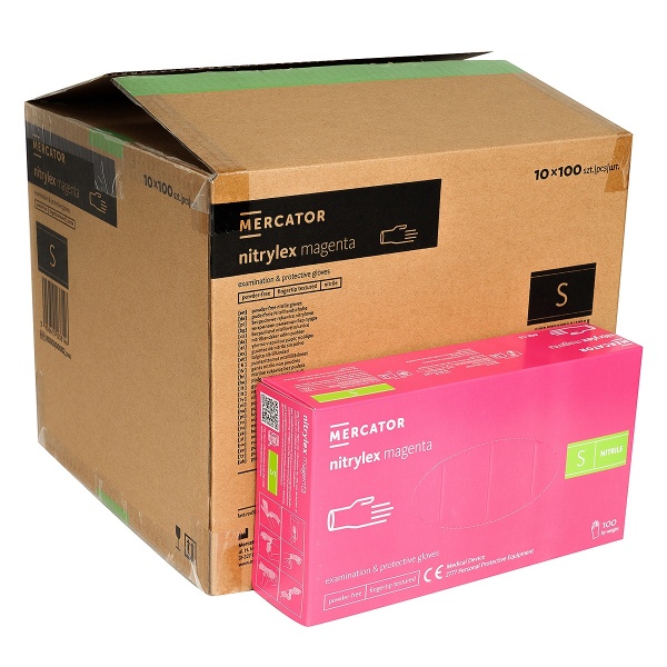 Manusi Examinare din Nitril - Nitrylex Magenta - 100 buc