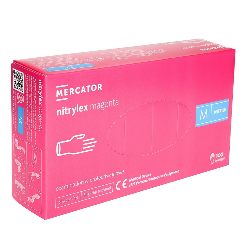 Manusi Examinare din Nitril - Nitrylex Magenta - 100 buc