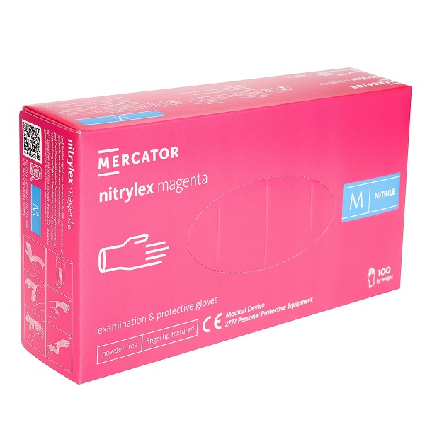 Manusi Examinare din Nitril - Nitrylex Magenta - 100 buc