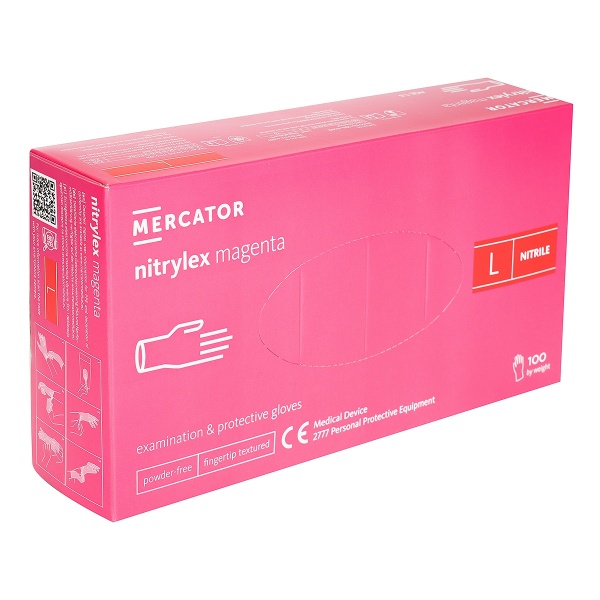Manusi Examinare din Nitril - Nitrylex Magenta - 100 buc