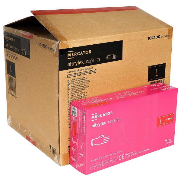 Manusi Examinare din Nitril - Nitrylex Magenta - 100 buc